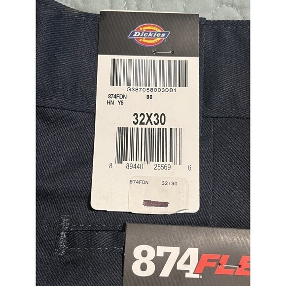 DICKIES Men's Flex Original Fit Straight Leg Pants Trousers Navy Blue 32x30 NEW - Picture 8 of 11